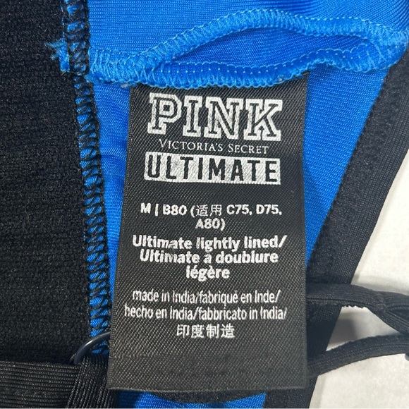 2 for$15 PINK Victoria's Secret Blue and Black Sports Bra - Picture 3 of 8